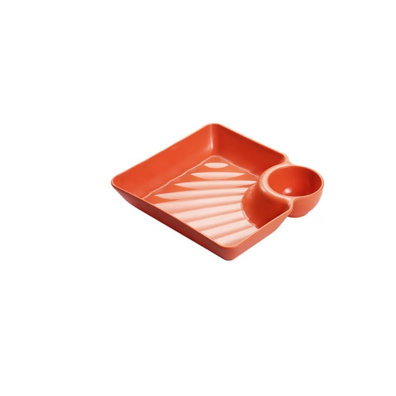 Snack & Dip Plate Integrated Sauce Compartment Lightweight Stackable