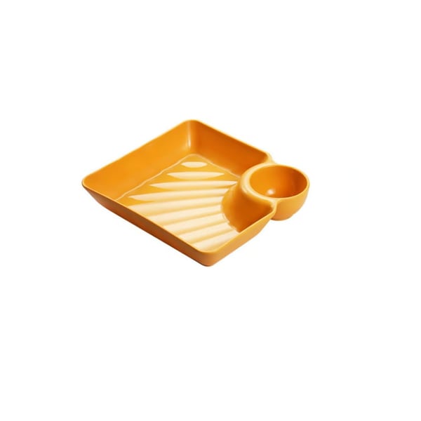 Snack & Dip Plate Integrated Sauce Compartment Lightweight Stackable