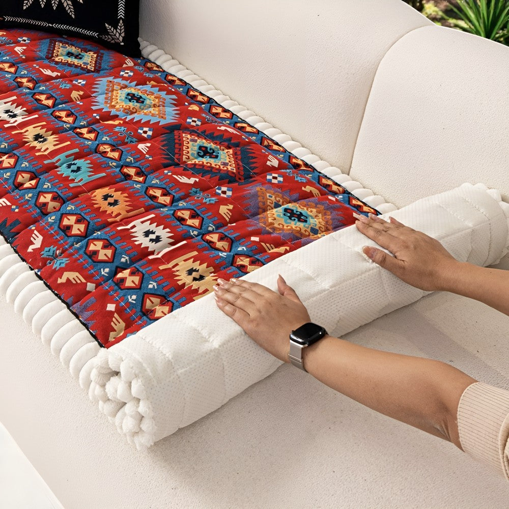 Sofa Cover Quilted Microfiber Blend Non-Slip Backing