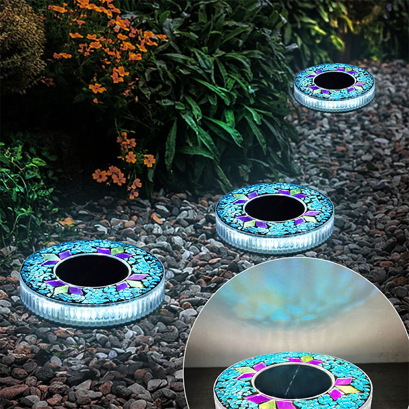 Solar Garden Lights Dusk-to-Dawn Mosaic Glass