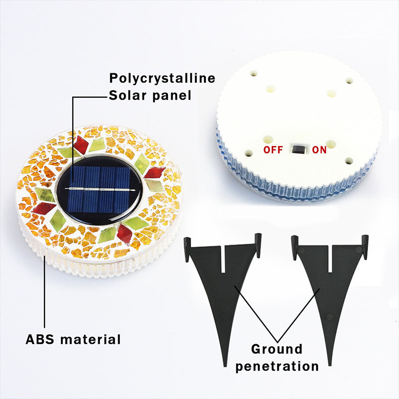 Solar Garden Lights Dusk-to-Dawn Mosaic Glass