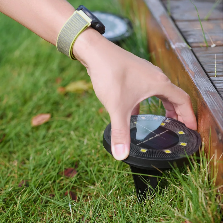 Solar Path Lights Automatic Dusk-to-Dawn Weatherproof Set of 4