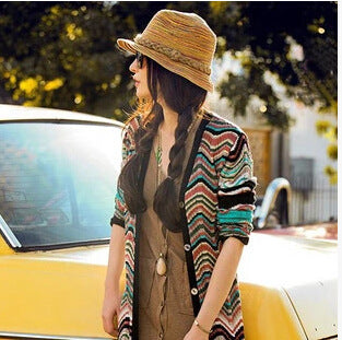 Sun Hat Braided Straw Wide Brim Lightweight & Breathable