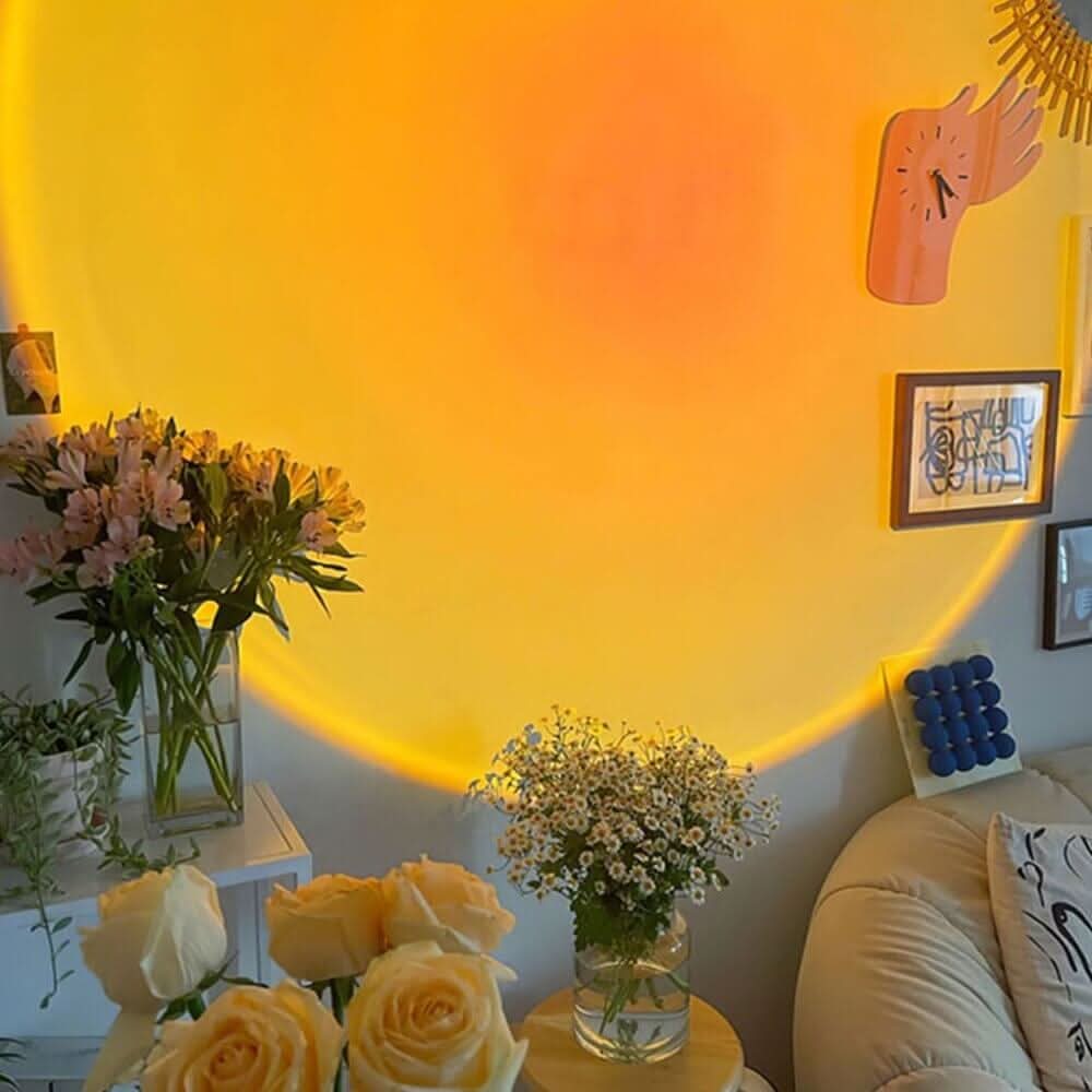 Sunset Projection Lamp 16 Colors Rotating Head USB Remote