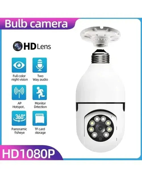 Surveillance Camera 360° Pan & Tilt Screw-In Lamp Socket