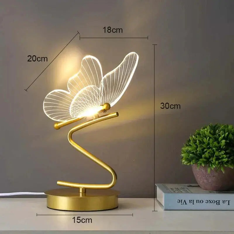 Table Lamp Integrated Warm LED Acrylic Wings