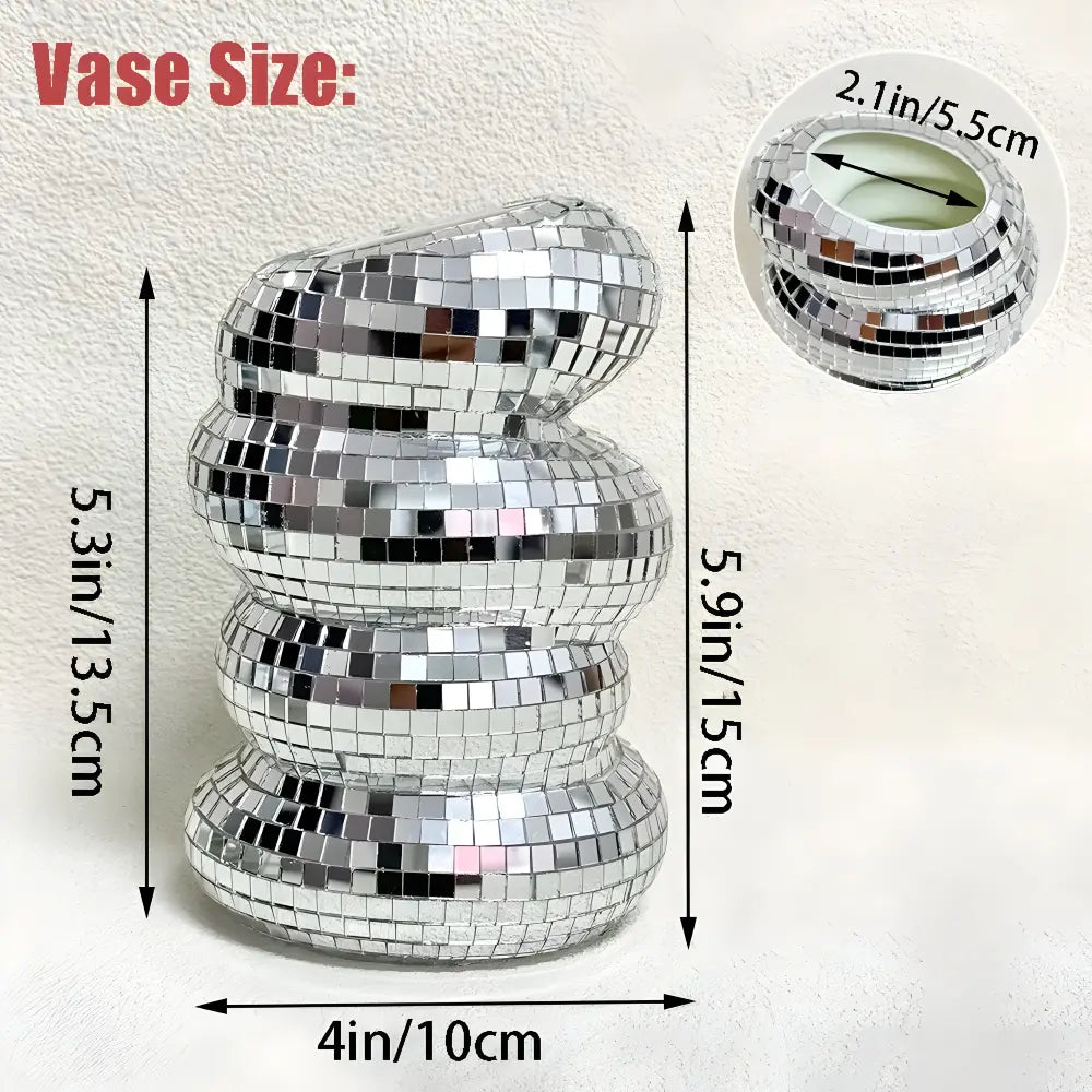 Vase Spiral Mirror Tiles Space-Saving