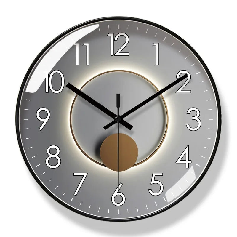 Wall Clock Square Silent Quartz Glass Cover