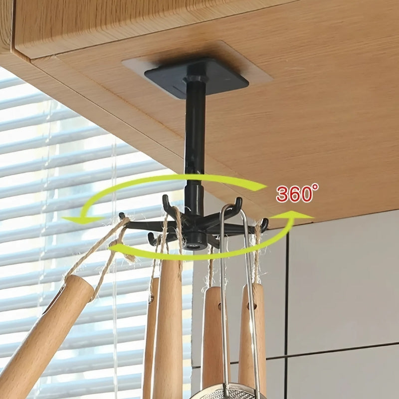 Wall Hook Rack 360 Degree Rotatable Adhesive Mount