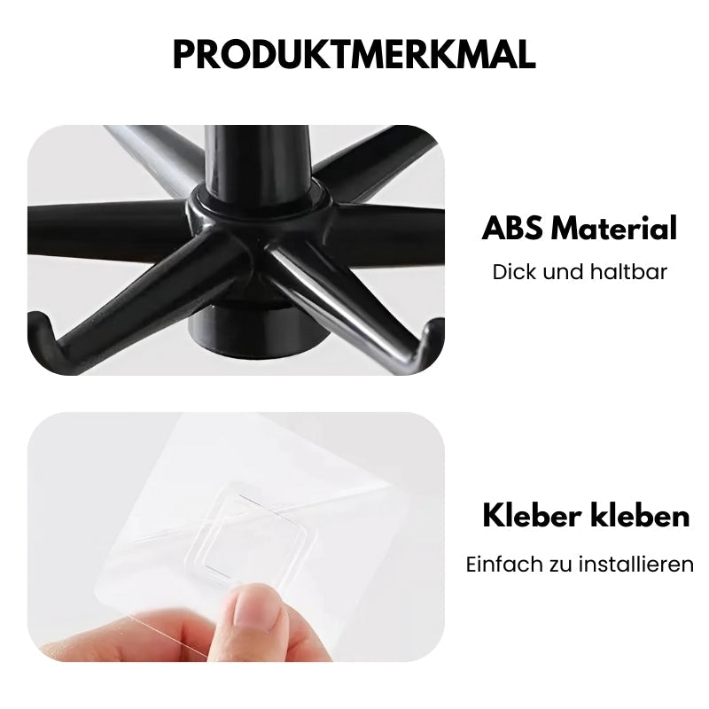 Wall Hook Rack 360 Degree Rotatable Adhesive Mount