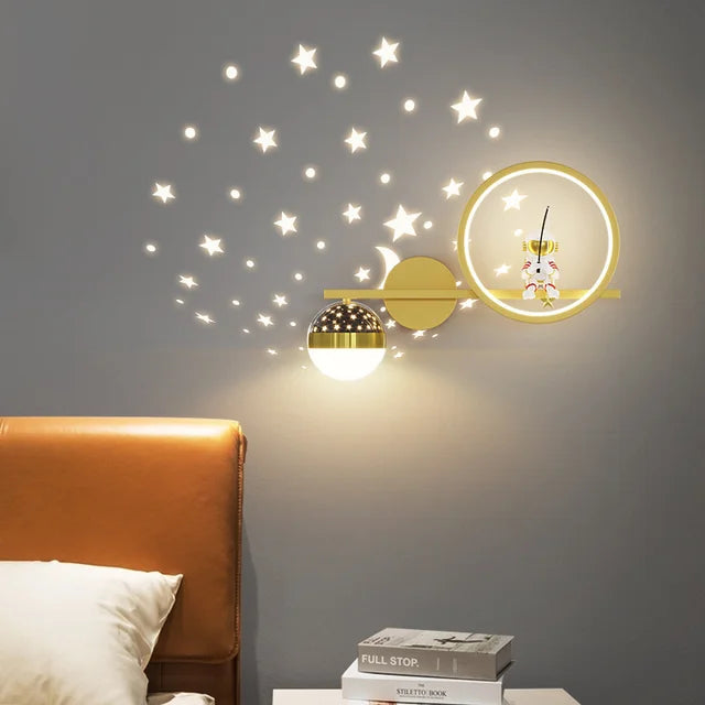 Wall Night Light Starry Sky Projection Adjustable Brightness
