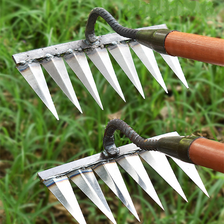 Weed Rake Carbon Steel Sharp Tines Rust Resistant