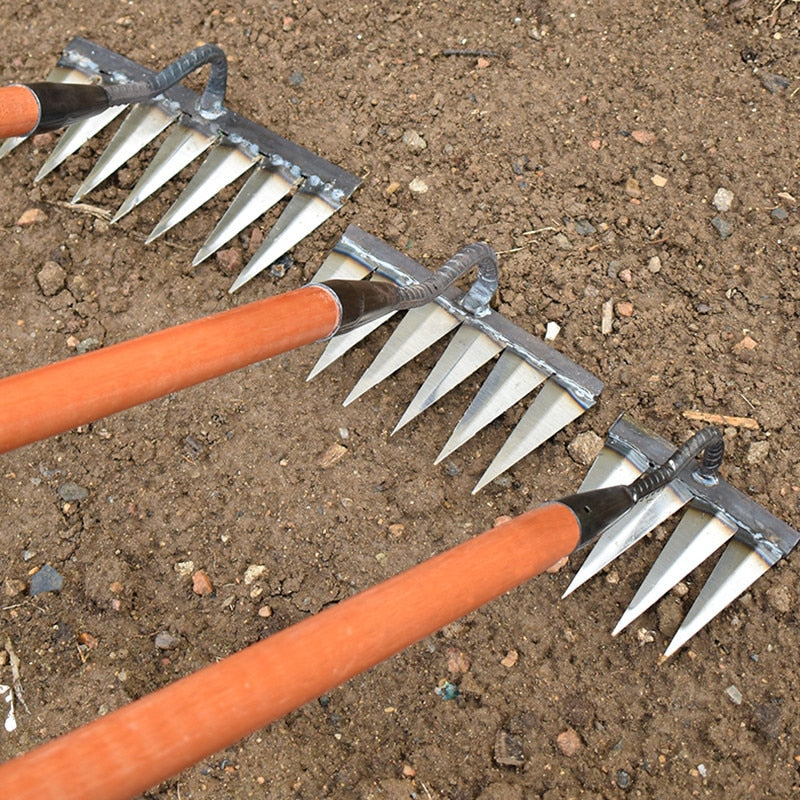 Weed Rake Carbon Steel Sharp Tines Rust Resistant