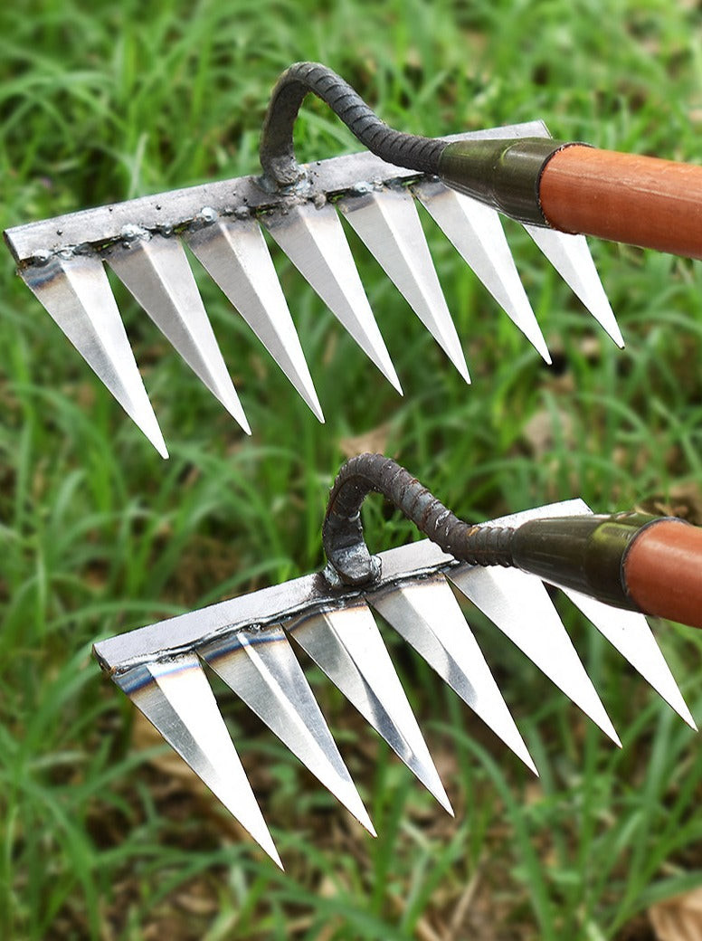 Weed Rake Carbon Steel Sharp Tines Rust Resistant