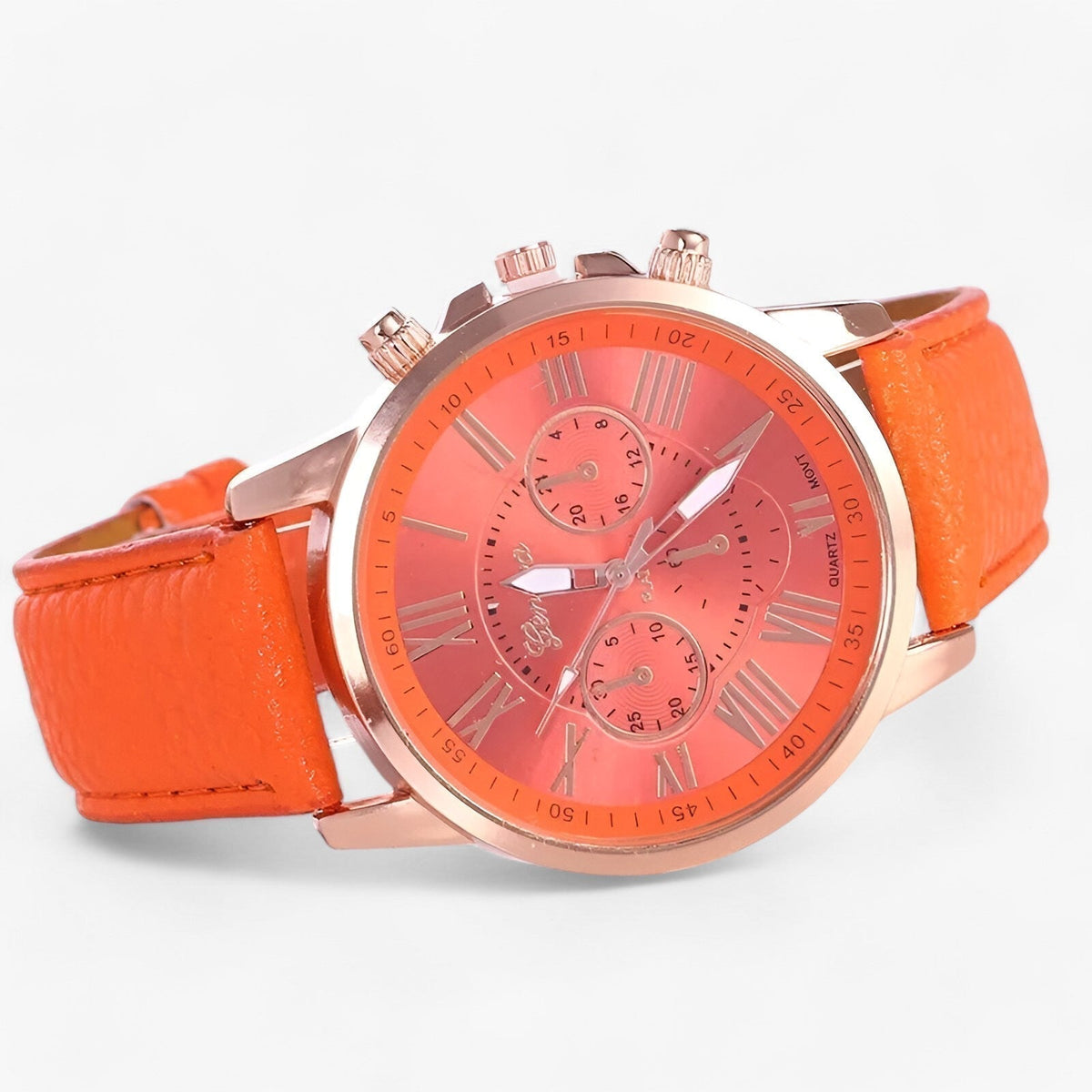 Women's Watch Genuine Leather Strap Waterproof 42mm Case