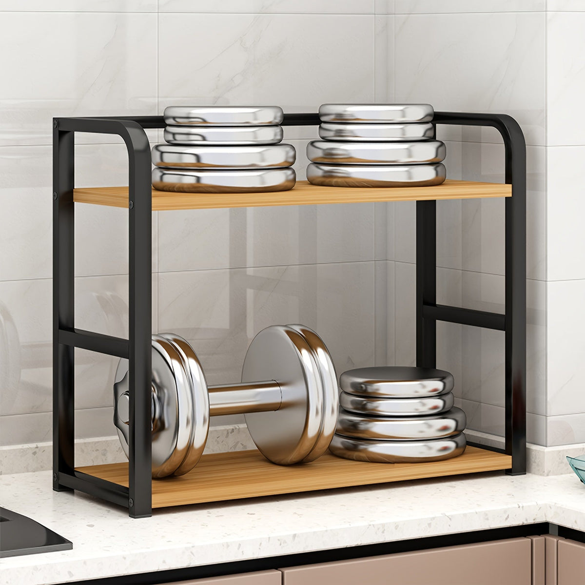 Versatile Two-Tier Kitchen Storage Rack for Easy Organization