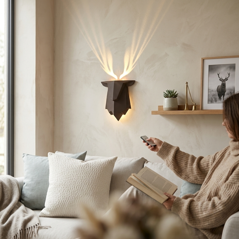 Elegant Antler Wall Sconce - Rechargeable & Remote-Controlled