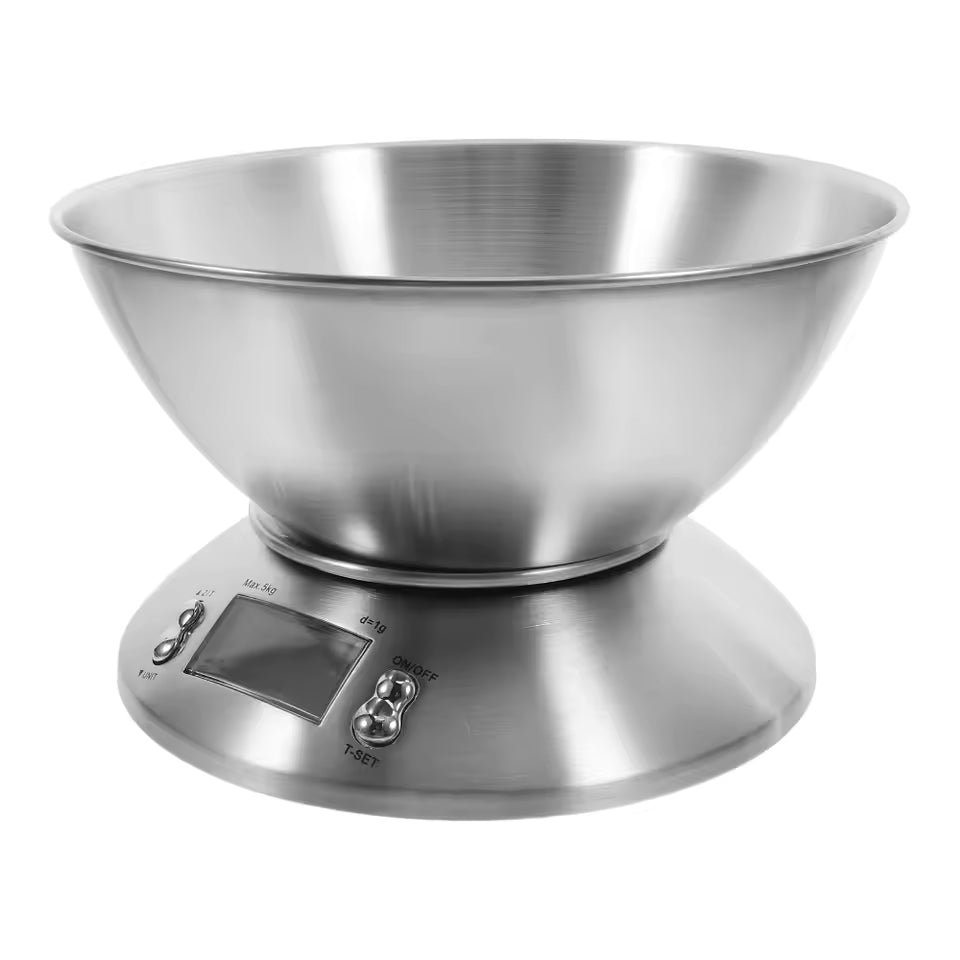 Precision Digital Food Scale with LCD Display and Removable Bowl