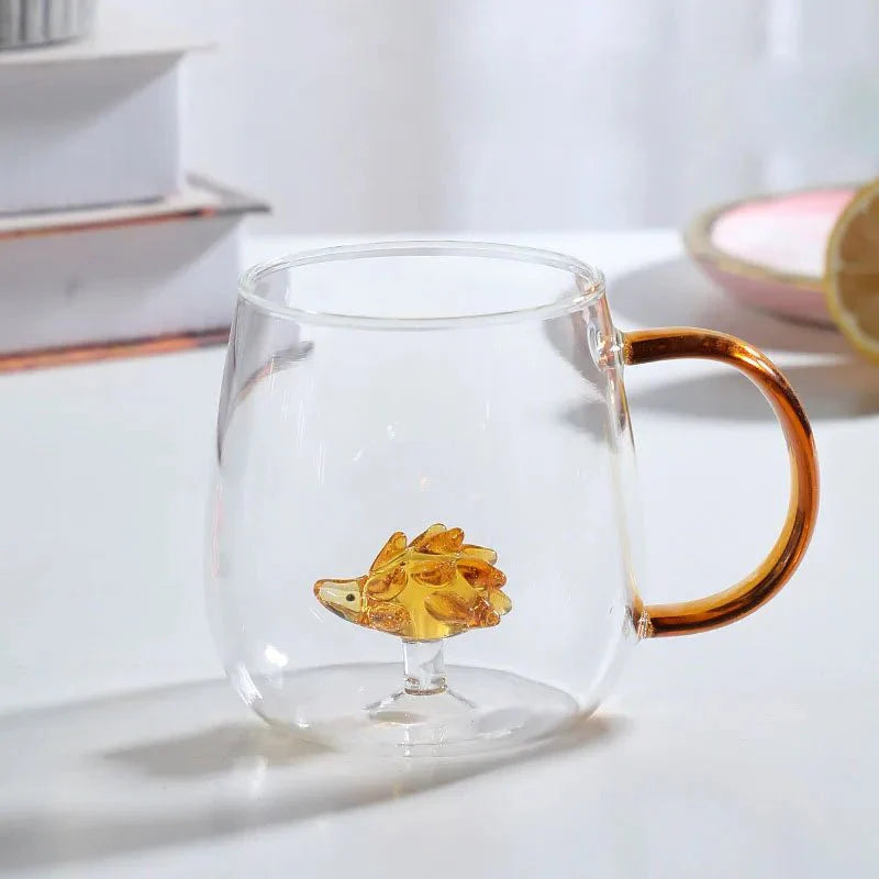 Charming 3D Animal Glass Mug | Durable and Heat-Resistant Drinkware