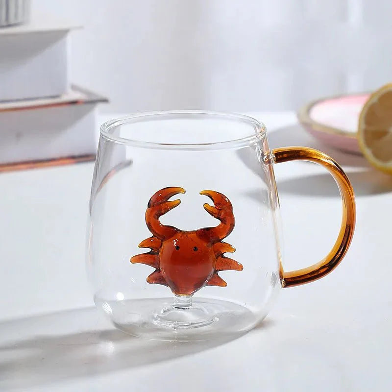 Charming 3D Animal Glass Mug | Durable and Heat-Resistant Drinkware