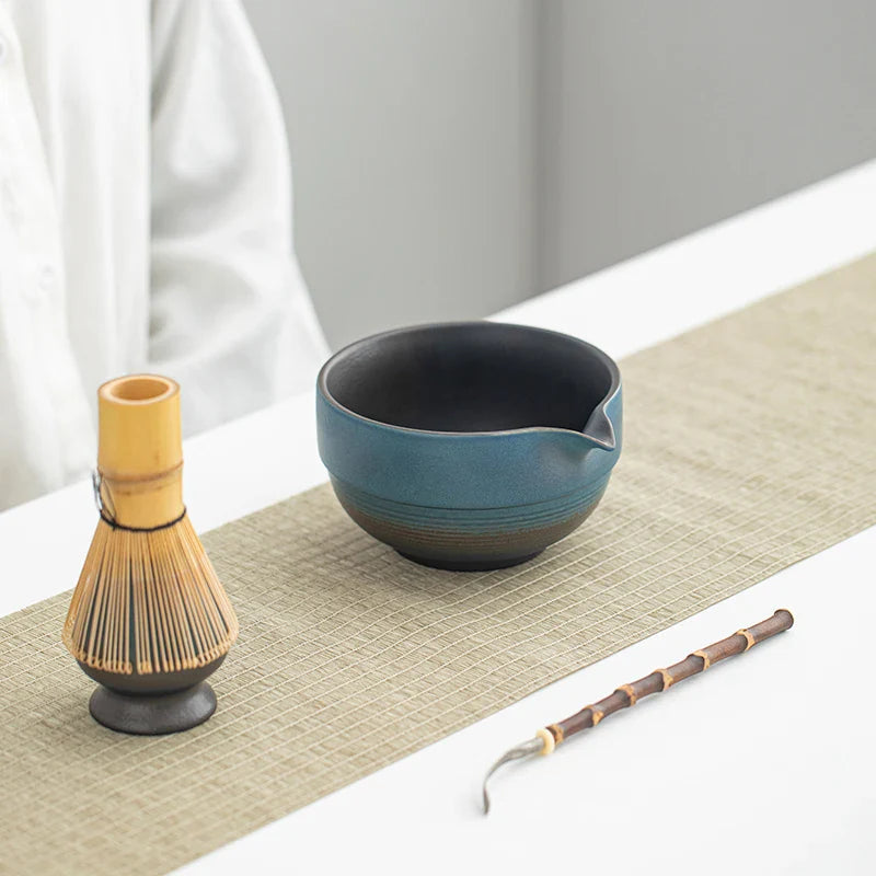 Artisan Green Tea Bowl Set | Handcrafted Ceramic Elegance