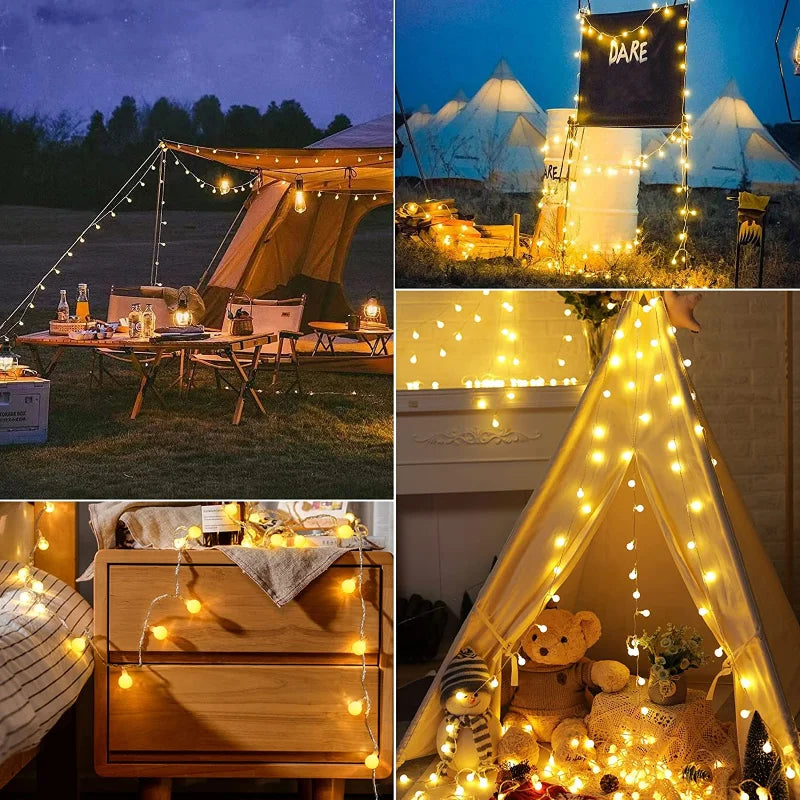 Eco-Friendly Outdoor String Lights with Solar Power