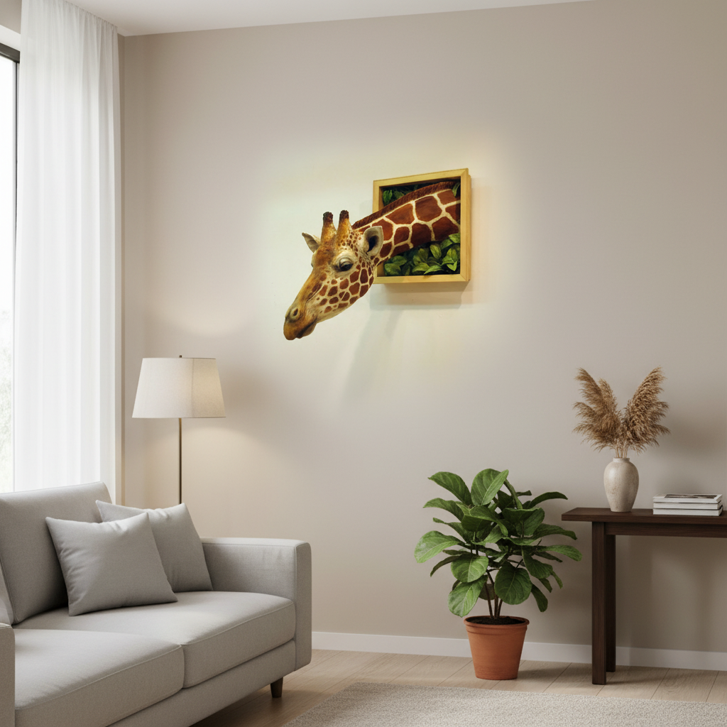 Majestic Giraffe Wall Sculpture | Lifelike Home Accent