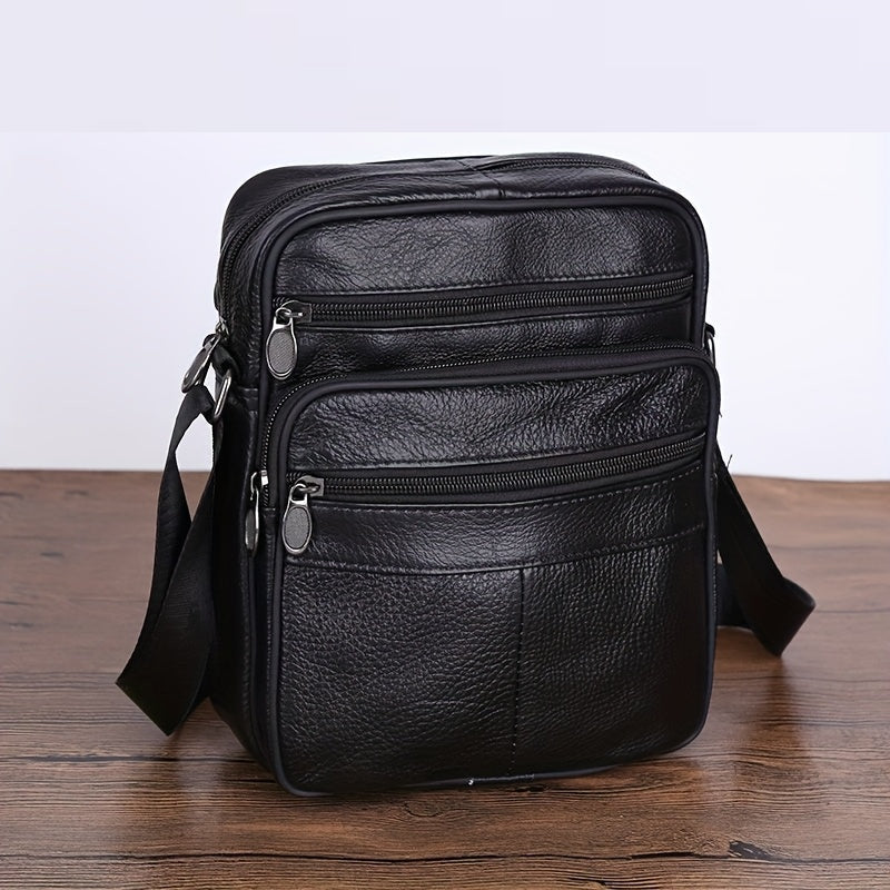 Elegantly Crafted Leather Messenger Bag with Adjustable Strap