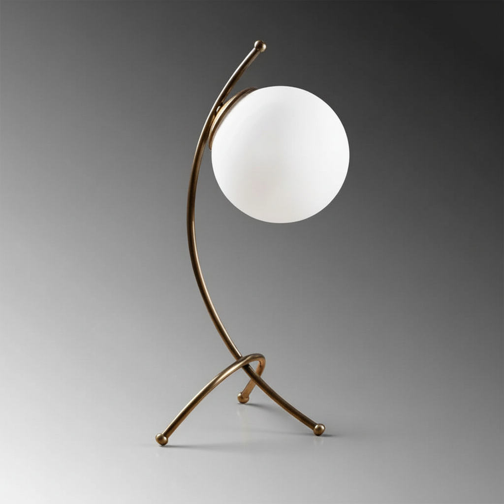 Sphere-Shaped Minimalist Lamp with Metal Base