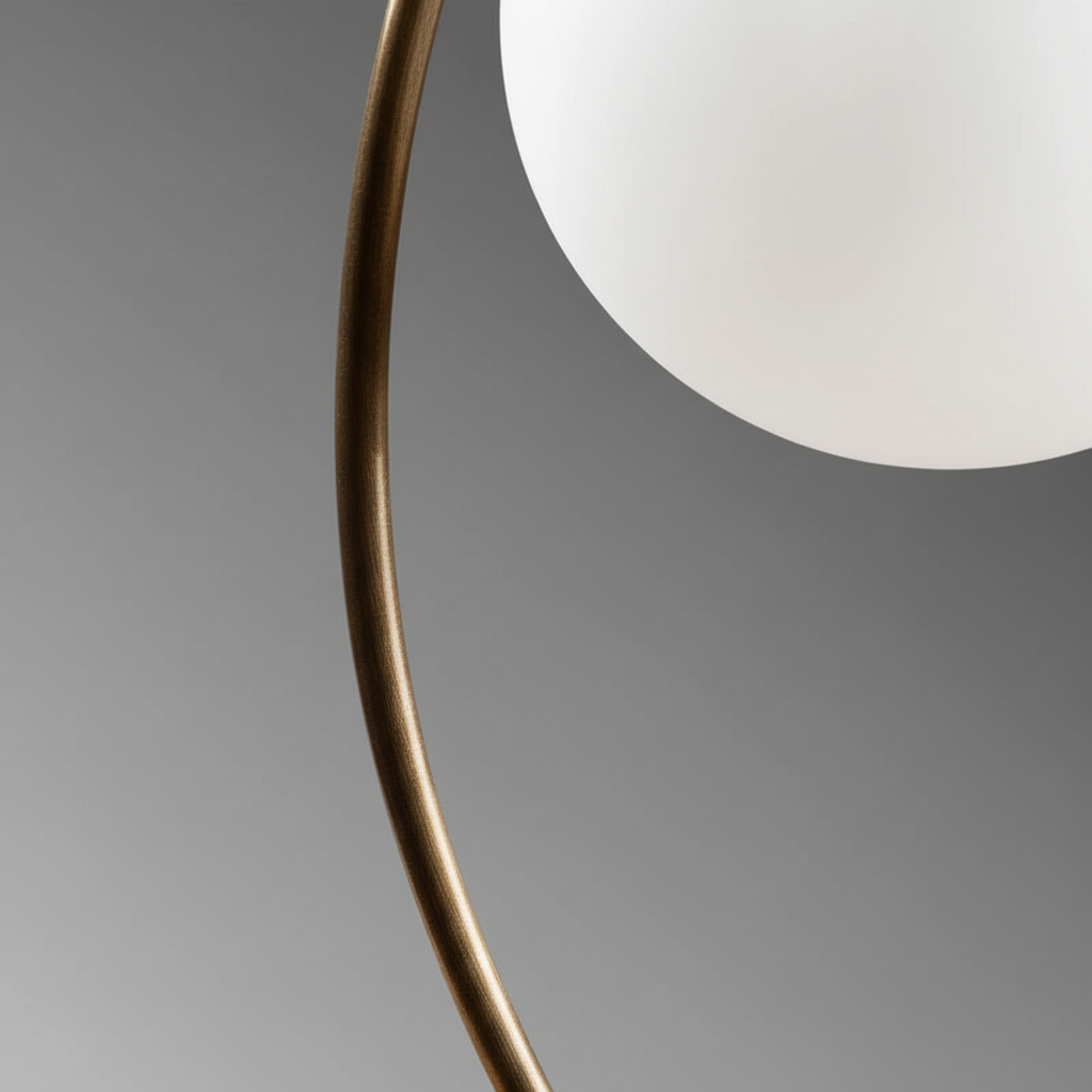 Sphere-Shaped Minimalist Lamp with Metal Base