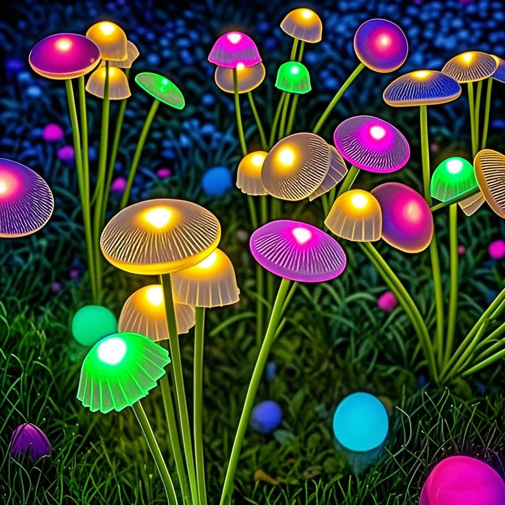 Whimsical Solar Garden Light Duo with 6 Dancing Caps