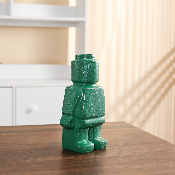 Robot Flower Pots in Ceramic - Brick Design Planters