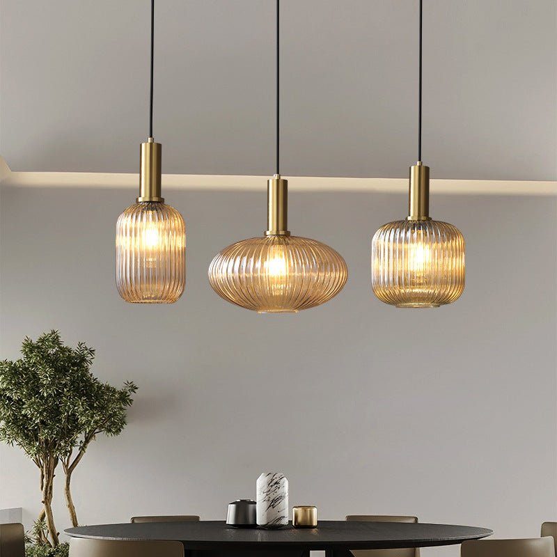 Retro Pendant Light Fixture - Glass Shade Design