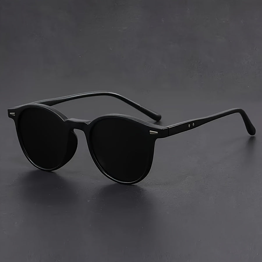 Stylish Round Sunglasses for Men – Tortoise Shell Design & UV Protection