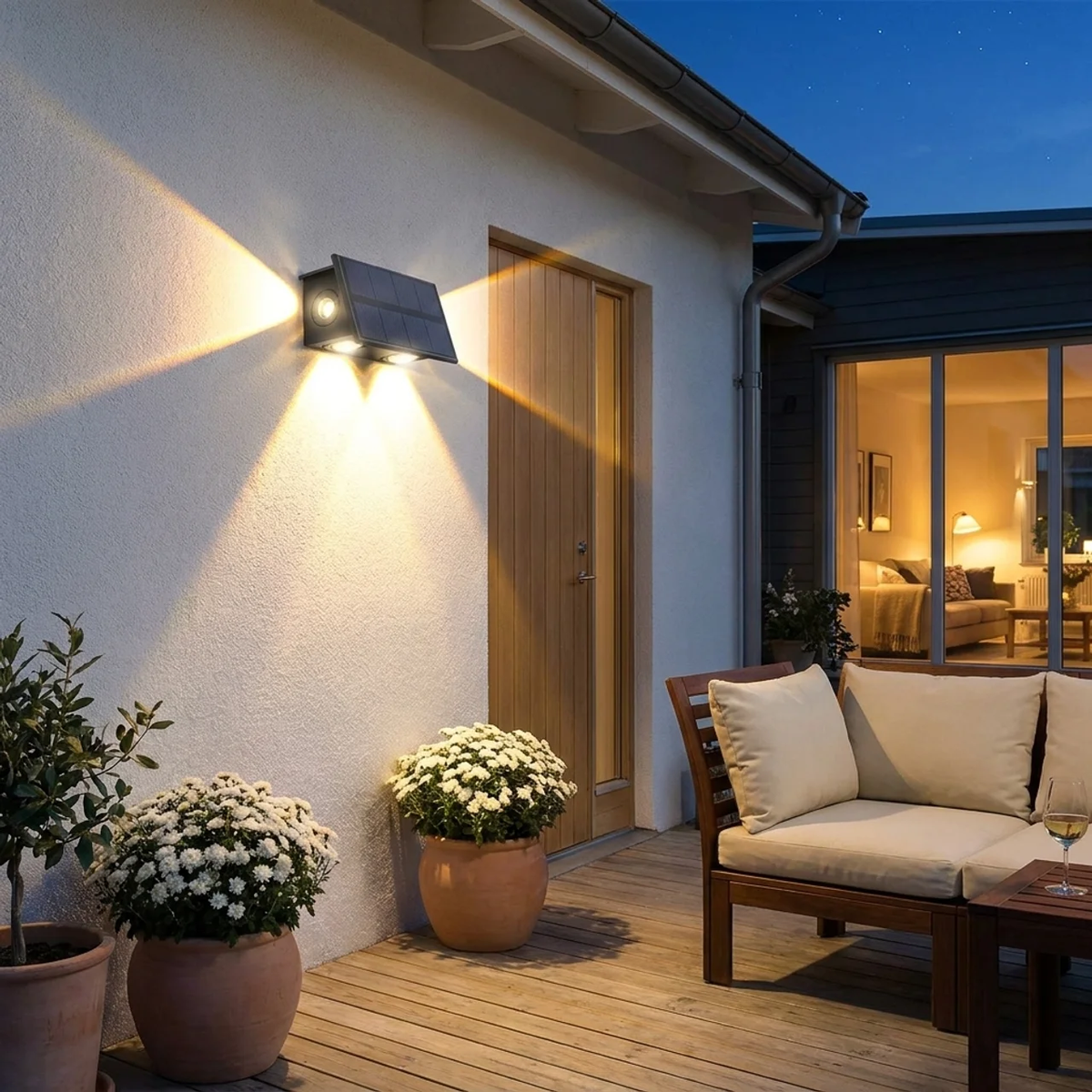 Eco-Friendly Solar Wall Light with Smart Sensor for Outdoors