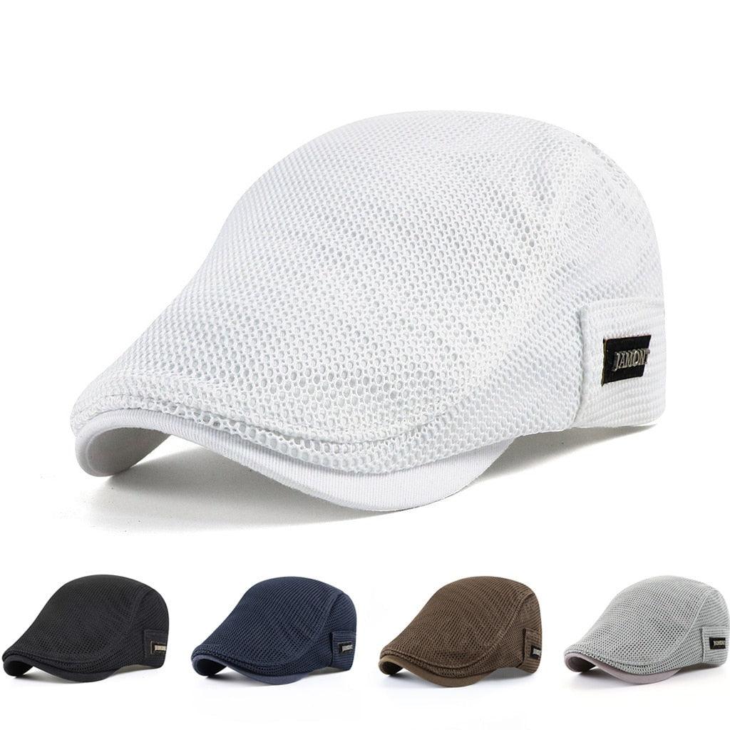Men's Breathable Flat Cap with Airflow Design - Stylish & Adjustable
