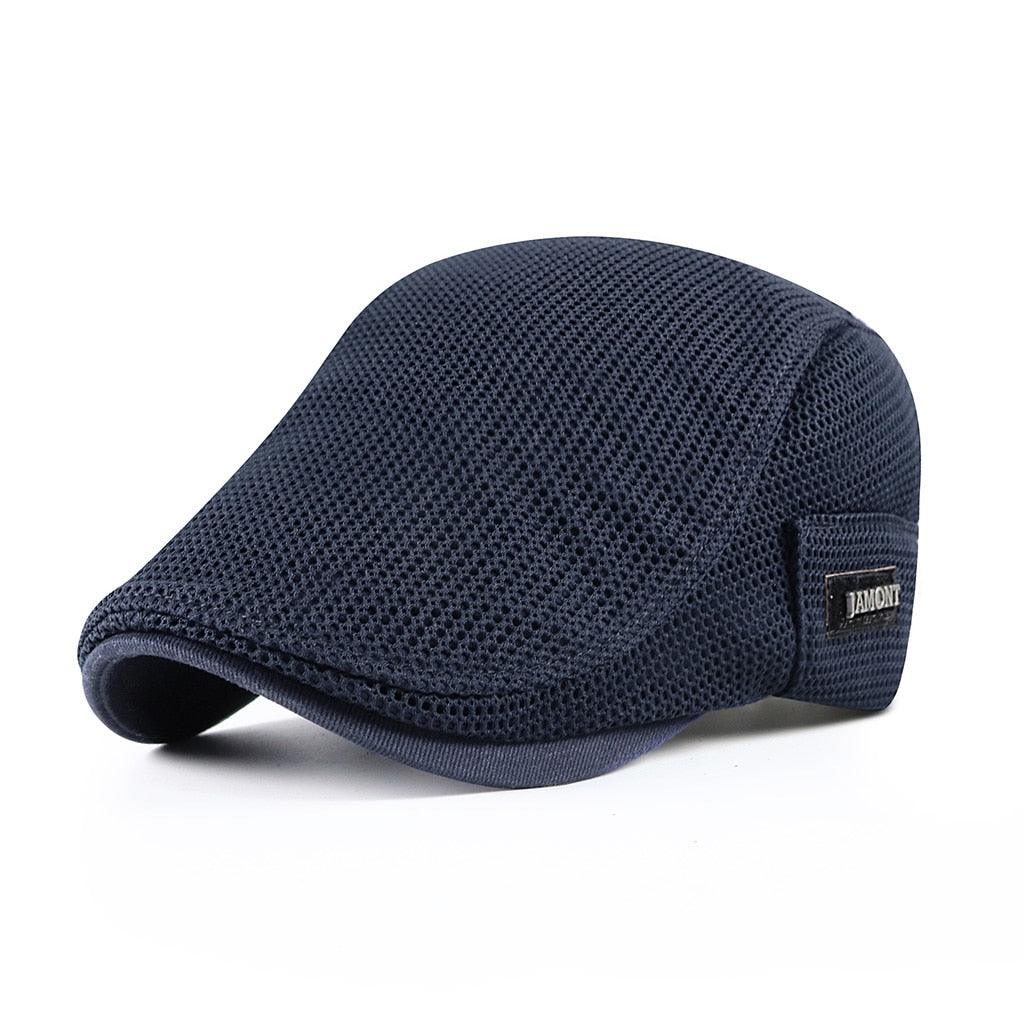 Men's Breathable Flat Cap with Airflow Design - Stylish & Adjustable