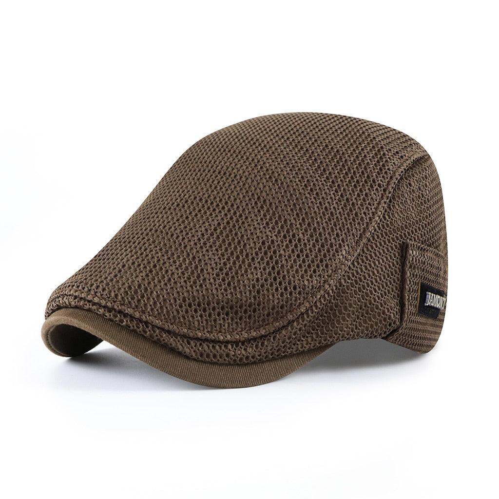 Men's Breathable Flat Cap with Airflow Design - Stylish & Adjustable