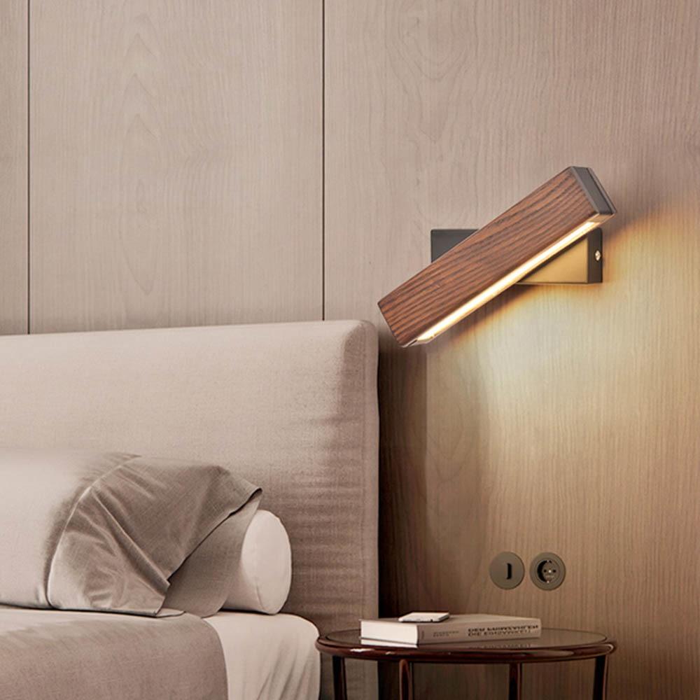 Rotating Twilight Pivot Wall Lamp – Wooden LED Light