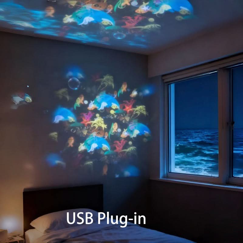 AuraSphere – Enchanting Rotating LED Projector for Your Space