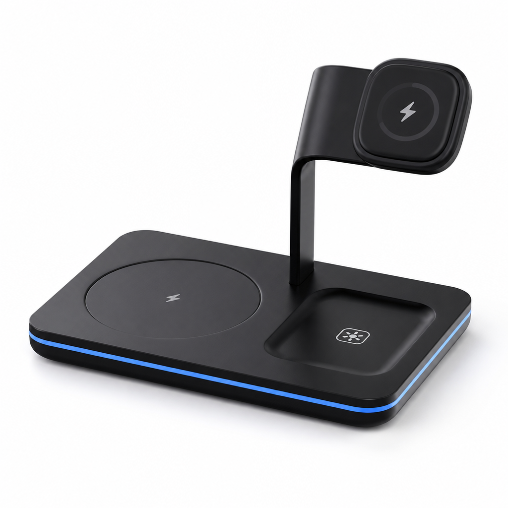 Multi-Device Charging Station (Phone, Smartwatch & Earbuds, 3-in-1)