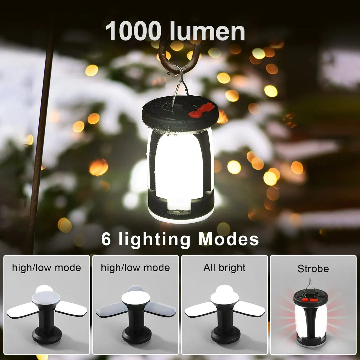 Portable Solar-Powered Folding Camping Light