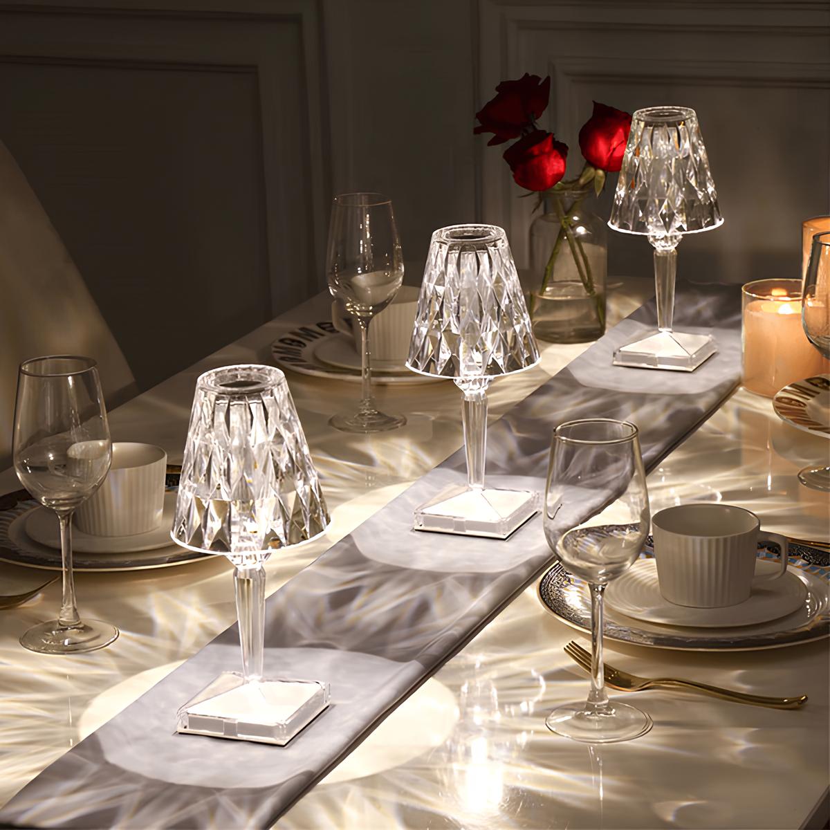 Touch-Controlled Crystal Lamp for Tables
