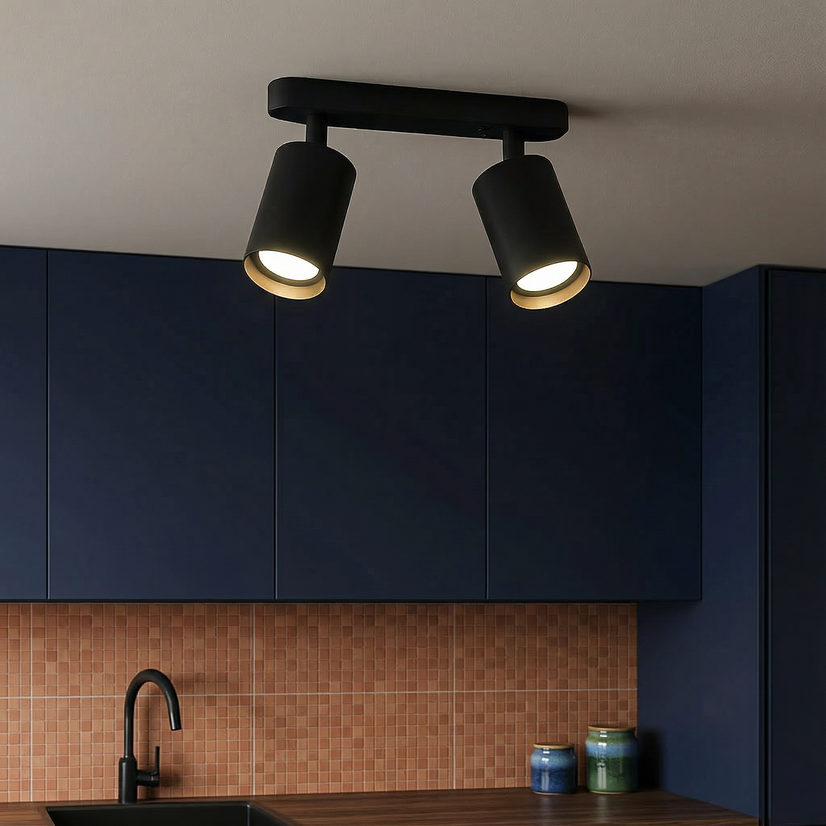 Versatile Dual-Head Adjustable Ceiling Spotlight Fixture