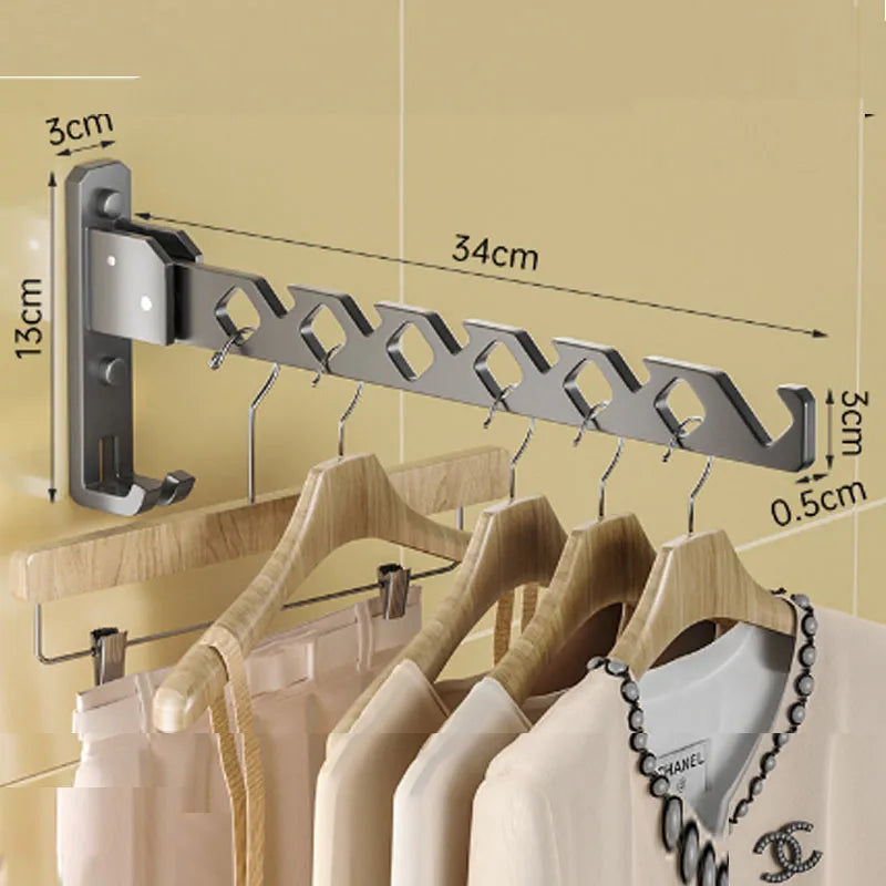 Space-Saving Wall-Mounted Clothes Organizer with Foldable Features