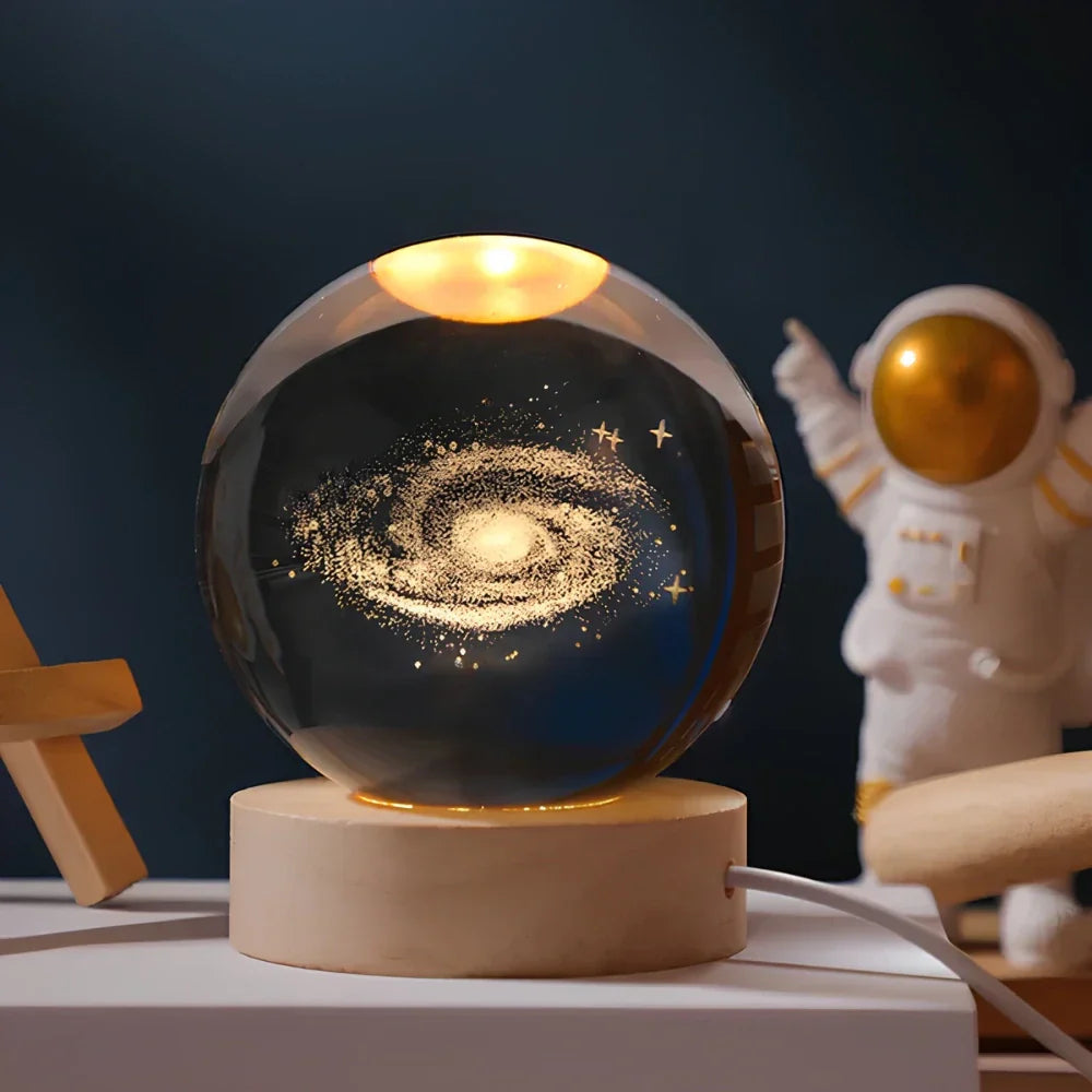 Luminous Sphere | 3D Laser-Engraved Decorative Light with LED Glow
