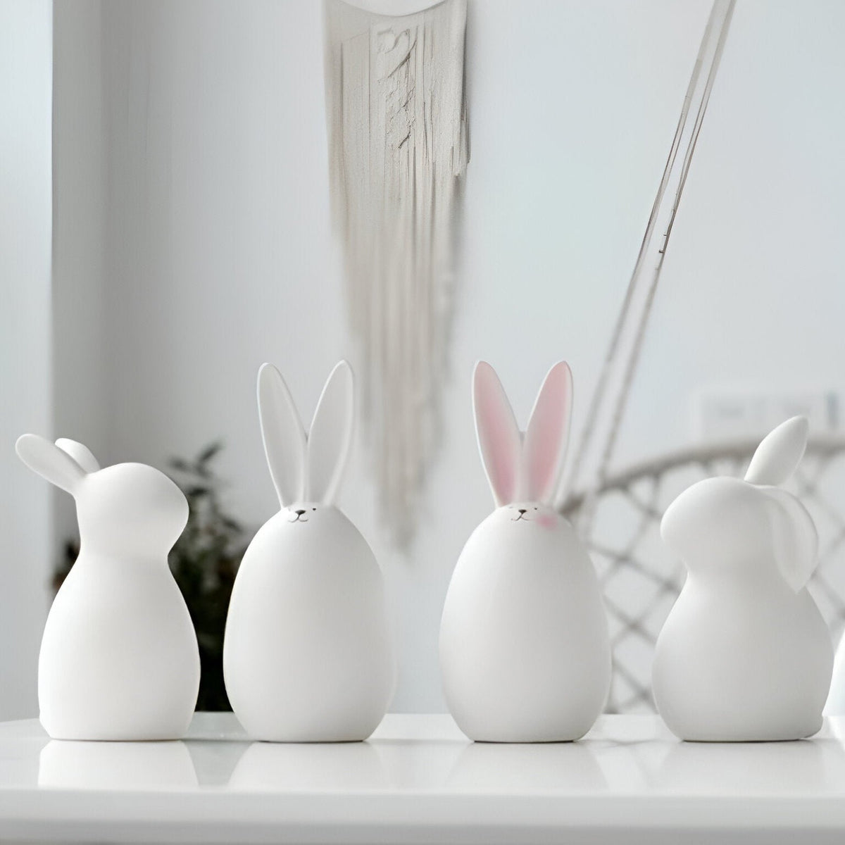 Elegantly Simple Ceramic Rabbit Figurine for Home Decor