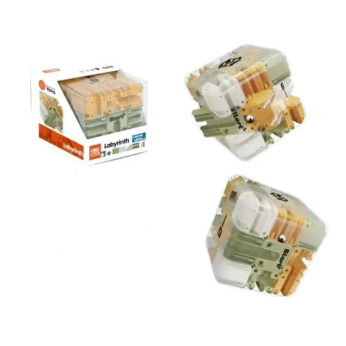 3D Maze Cube Transparent Stainless Steel Ball