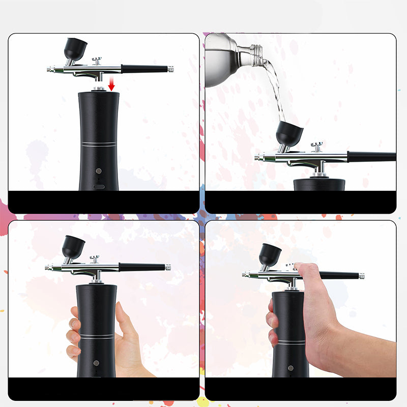 Airbrush Gun Cordless Rechargeable Adjustable Pressure
