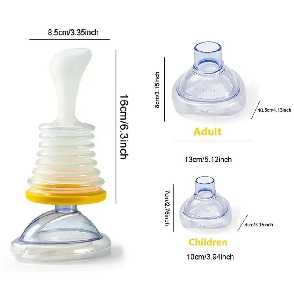 Anti-Choking Device Powerful Suction Medical Silicone & 2 Masks